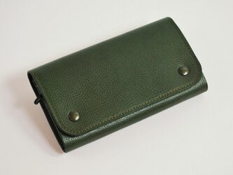 【受注製作】財布 wrap-L [グリーン]の画像