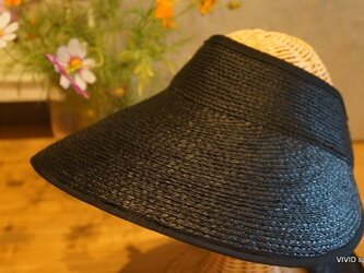 Ｋ様専用（オーダ品）　ラフィア　サンバイザー黒の画像