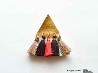 Triangle fringe pierce Red 片耳販売の画像