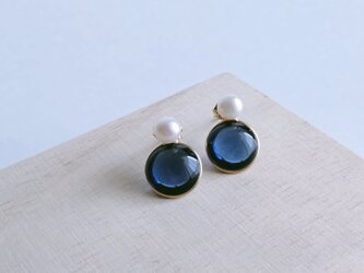 2way pearl ＋ glass - navy blueの画像
