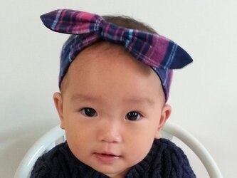 秋冬リボンヘアバンド☆ﾁｪｯｸ　Na×Piの画像