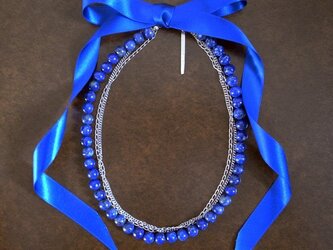RIBBON ネックレス／ピーコックブルー