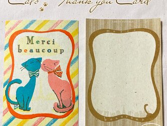 ＊merciキャットの thank you card＊(2枚組)の画像
