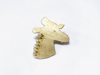 真鍮animal きりんのブローチの画像