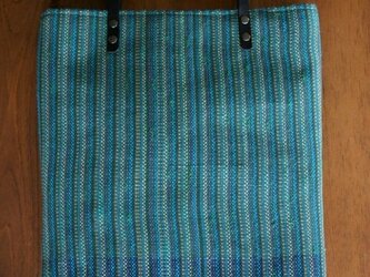 手織りバック　（cotton/青）の画像