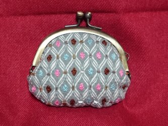 幾何学模様のがま口財布の画像