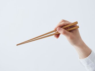 竹箸　白竹　拭き漆　22.5cmの画像