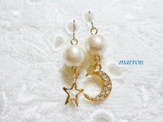 ☾moon＆starピアス（イヤリング）☽の画像