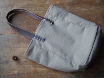 ■nori. cotton+leather tote トートの画像