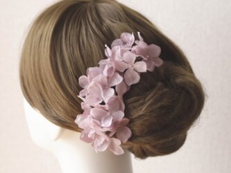 ウェディングに♡モーブピンクな紫陽花のUピン（L:３本セット）　アジサイ　紫陽花　結婚式　ウェディング　成人式　卒業袴　髪飾りの画像