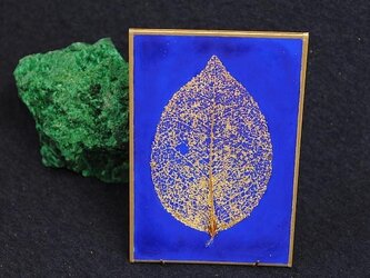 葉脈カルタ「椿」(金砂子群青地)の画像