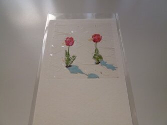 赤いチューリップ（ポストカード）の画像