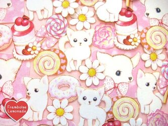 110しろチワワとデコロールケーキ★フレークシールの画像