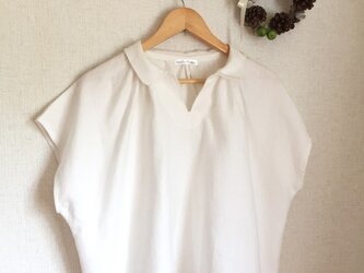 Ｗリネン　襟付きブラウスの画像