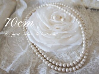 6mm☆キスカ70cmコットンパールネックレス☆6mm ネックレス☆14kgf変更可☆結婚式入学式の画像