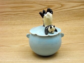 水青落樹大熊猫耳付飴小壺−Aの画像