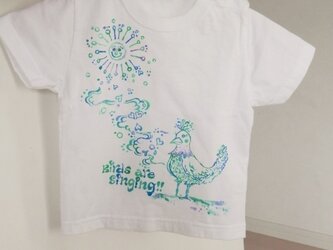 手書きTシャツ　90センチ　鳥　の画像