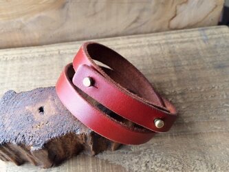 Leather bracelet/赤茶の画像