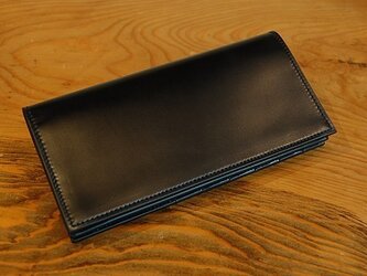 コードバン長財布<小銭あり>　OILブラック×ブラックの画像