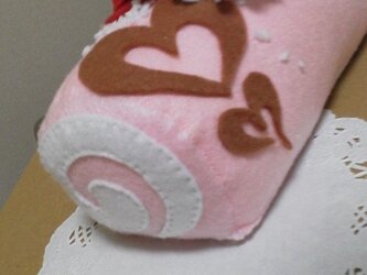 フェルトのデコレーションロールケーキ＊クリスマスにの画像