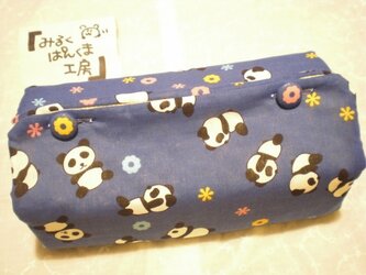 ティッシュカバー　ゴロゴロぱんだ　青の画像