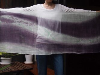 国産シルク100％手描き染めストール -Pa-の画像