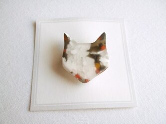 ミケ猫ブローチの画像