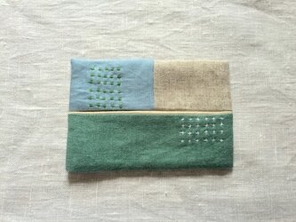 ティッシュケース emeraldgreen&light blueの画像