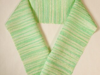 蝋しけ引き絹半衿（淡緑系）の画像