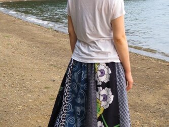 浴衣のギャザーたっぷりマキシスカートの画像