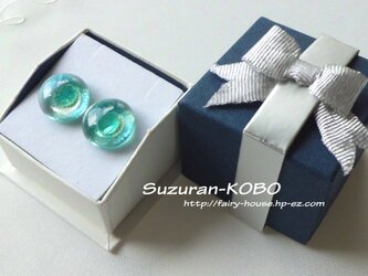海色樹脂ピアス(フュージング)の画像