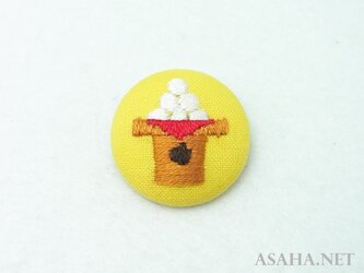 お月見刺繍ブローチ【お団子】の画像