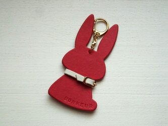 シルエットチャームうさぎ(レッド)の画像