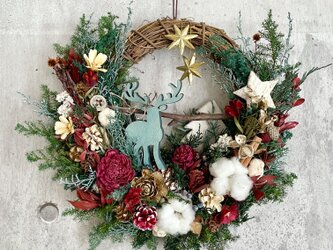 Reindeer Xmas wreath「受注制作」の画像