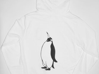 ペンギンパーカー、スウェット プルオーバーパーカ、ホワイトの画像
