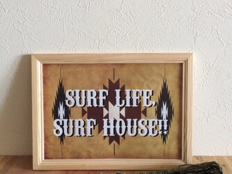 ネイティブ柄ポスター(SURF WHITE)の画像