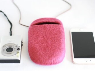 iPhoneポシェット cocoon（濃ピンク）Lサイズの画像