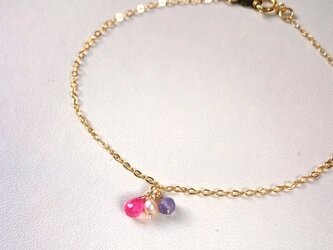 k14gf ピンクサファイアとタンザナイトのブレスレットの画像
