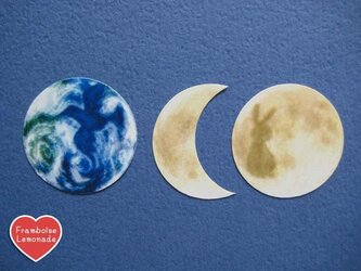 123お月様と地球★フレークシールの画像