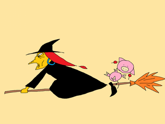 Bruxa e Porquinho (魔女と子ブタ)    A witch and Pigletの画像