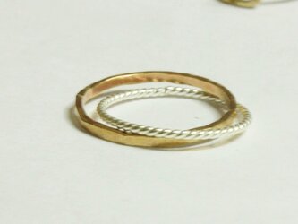 ∞ねじねじ＆ぼこぼこリング　brass＆svの画像