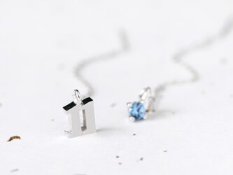 数字＆11月 誕生石 トパーズ チェーン ピアス シルバー925の画像