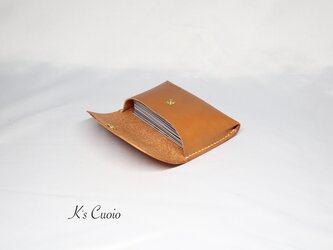 ヌメ革 一枚革で作るカードケース（キャメル色）の画像