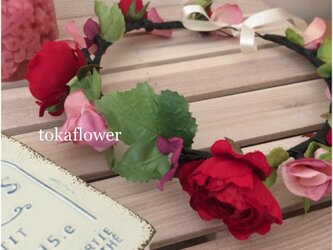 toka*miniローズの花かんむり　＃10の画像