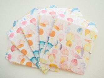 ぽち袋　いろとりどりの花びらの画像