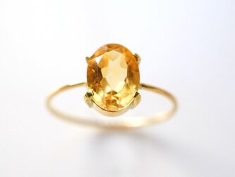 K18シトリンのオーバルカットリング　～Pollyの画像