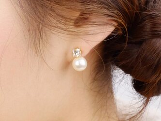 14kgfピアス◇ tradstyleクリスタルパールピアス<p_49>の画像