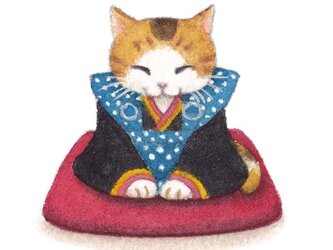 たとう包みのポチ袋　福助猫の画像