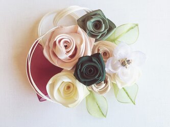 ribbon flower　teal green | 07の画像