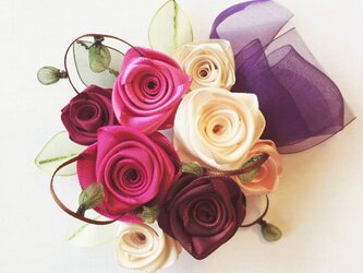 ribbon flower　raspberry｜012の画像